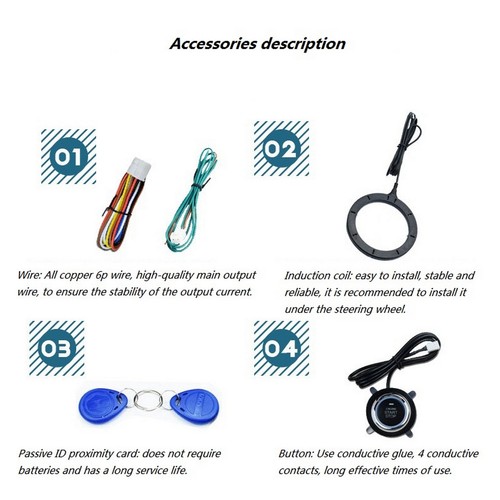 Car Ignition Switch DC 12V Engine Start Push Button Keyless Entry Starter Kit - Picture 4 of 12
