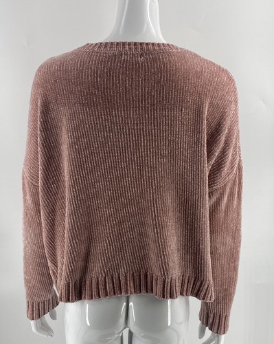 Mossimo Womens Cropped Sweater Size Large Pink Long Sleeve Soft Pullover - Picture 3 of 5