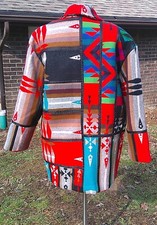 Handmade OOAK Pendleton Patchwork Blanket Wool Jacket Ladies L/XL EUC