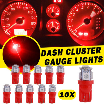 Red T10 194 5050SMD LED Light for Instrument Panel Gauge Cluster Dash ...