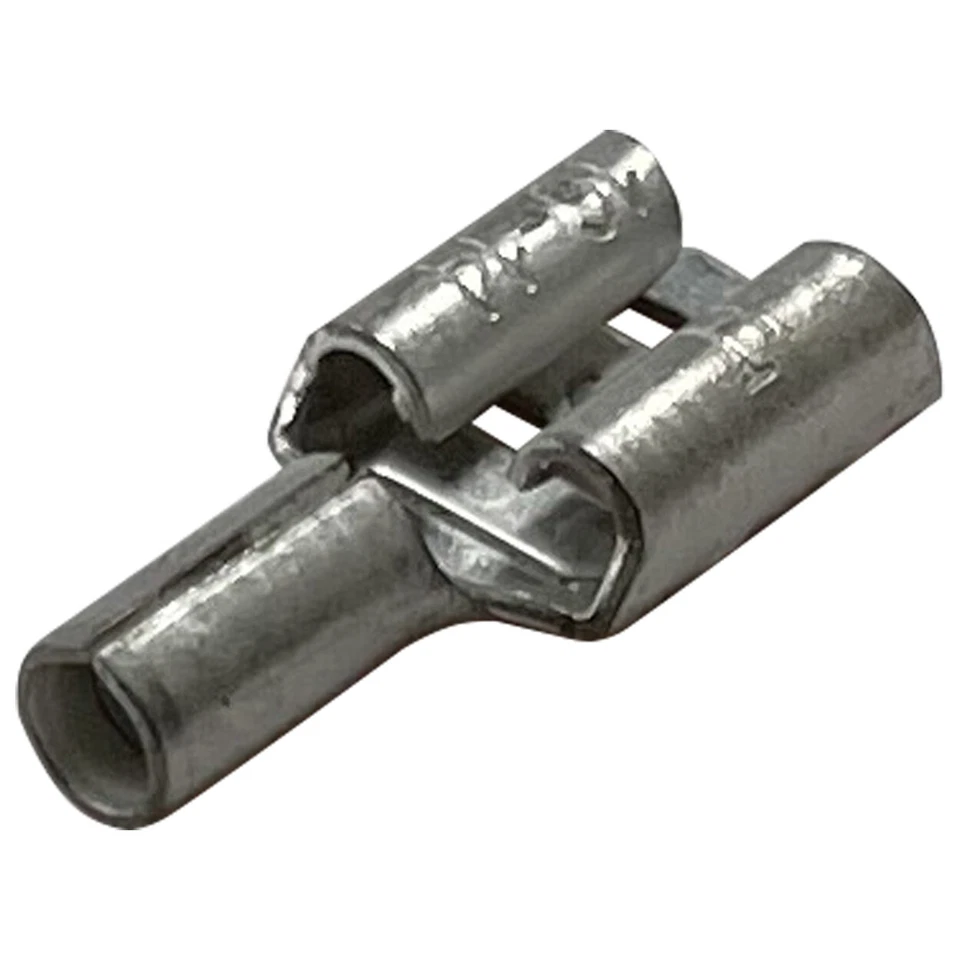 (100) Conector de terminal de desconexión rápida hembra calibre 16-14 sin aislamiento .250" Foto 3 de 4