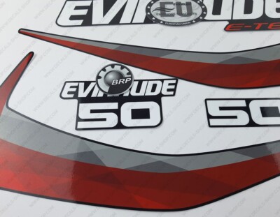 Kit D'autocollants Reproduction Pour Evinrude 50 Cv ETEC - Décalcomanies Moteur Hors-bord
