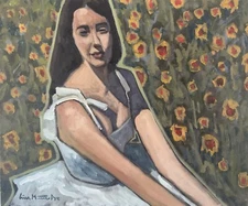 Original Portrait Painting Female Sorolla Style Impressionist Signed Liam