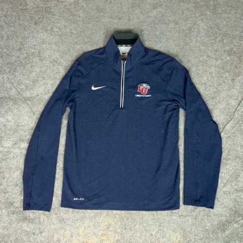 Liberty Flames Mens Pullover Small Nike Navy 1/4 Zip Sweatshirt College Sports