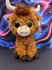 NWT Ty Beanie Boo 6" Angus Highland Cow (UK Exclusive) 'Retired'
