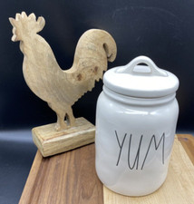 Rae Dunn White  YUM  Lidded  6 Canister Jar F...