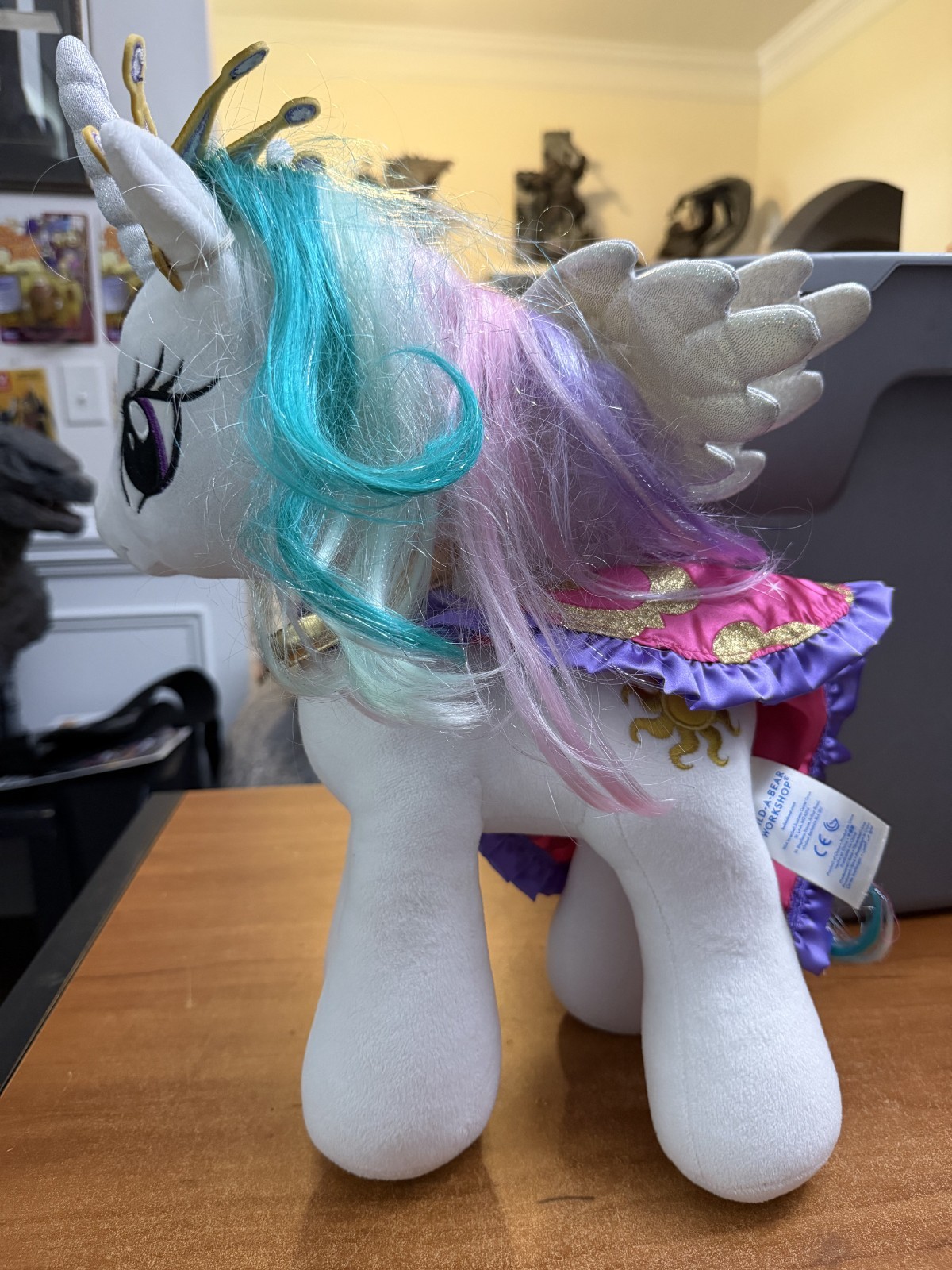 Rare Build A Bear Princess Celestia Plush My Little Pony Cape, Crown 18 inch