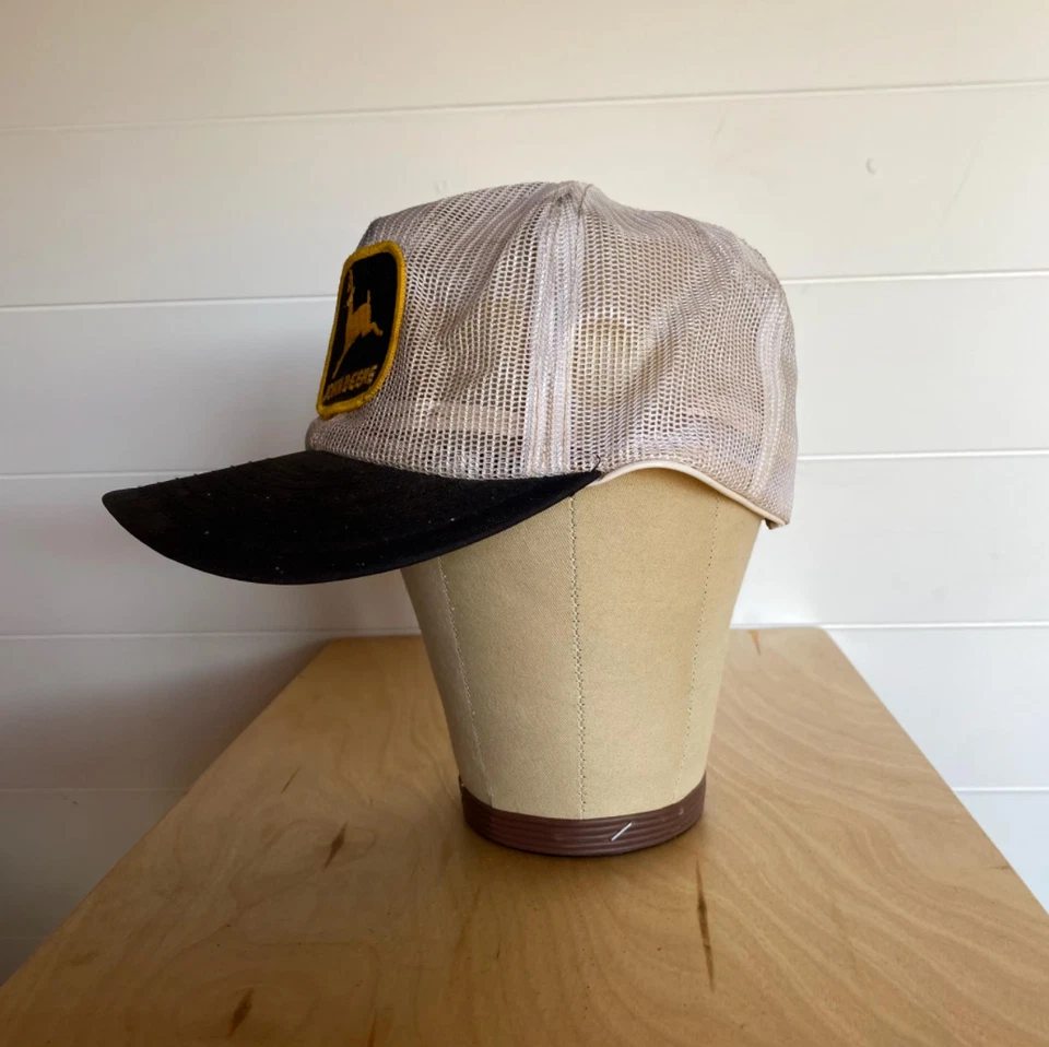 Sombrero de camionero vintage años 70 John Deere malla Louisville MFG Co blanco y negro Foto 4 de 4