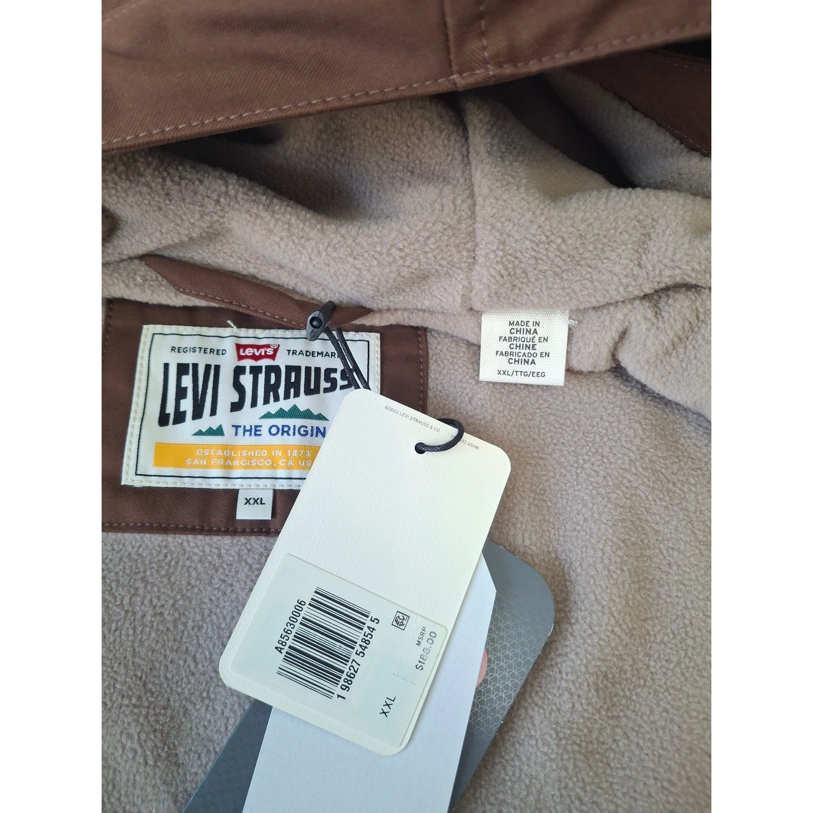 NEW Levis Strauss Harrison Parka Jacket (Wild Road Brown) XXL - product detail image 12