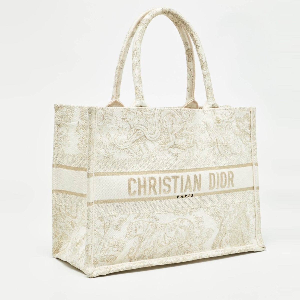 DIOR MEDIUM BOOK TOTE Toile de Jouy Soleil トートバッグ CHRISTIAN DIOR Canvas Embroidered Mesh Macrame Medium Toile