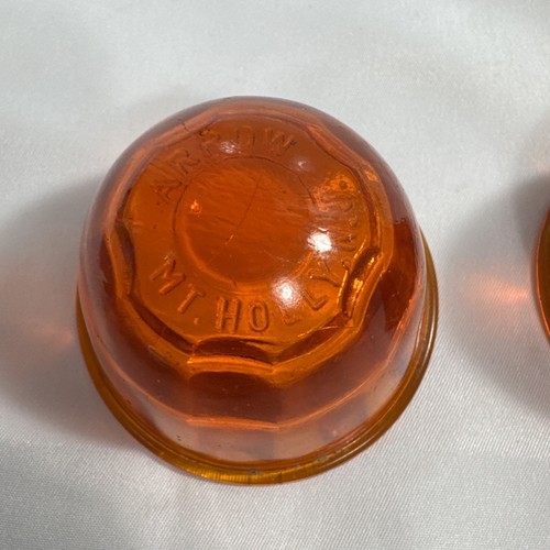 2 Vintage Arrow 99 Amber Glass Clearance Light Covers Truck Cab - Picture 2 of 9