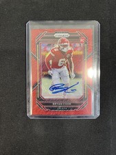 2022 Panini Prizm Bryan Cook Rookie Blue Shimmer Prizm Auto SP /35 Chiefs Rookie