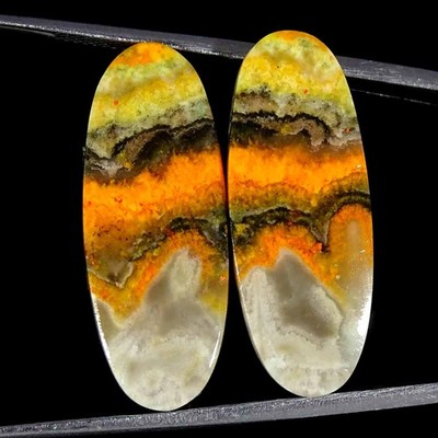 26,70 Ct Natürlicher Bumble Bee Jasper Ovaler Cabochon Lose Edelstein 11x29x4mm