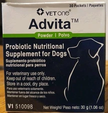 VetOne Advita Probiotic Nutritional Supplement for Dogs - 1.06oz 30/packets 2/26