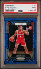 Kobe Bufkin 2023-24 Panini Prizm #151 Blue Choice Prizm Rookie RC /49 PSA Mint 9