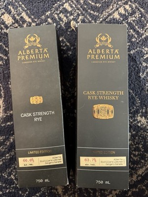 LOT OF 2 Alberta Premium Cask Strength Rye Canadian Whisky Pappy 2 Empty Boxes