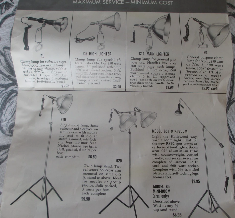 Vintage 1954 SMITH VICTOR BAR-LITE Photography Light 2 Bulb Model No. L-2 W/Box - Image 3 of 4