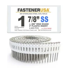 1-7/8" x .086 RING 304SS COIL NAILS 0-DEG PLASTIC 2,400ct | DFCN178RSB2