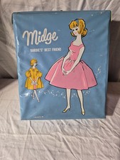 Vintage 1963 Midge Barbie Mattel Doll Case Light Blue