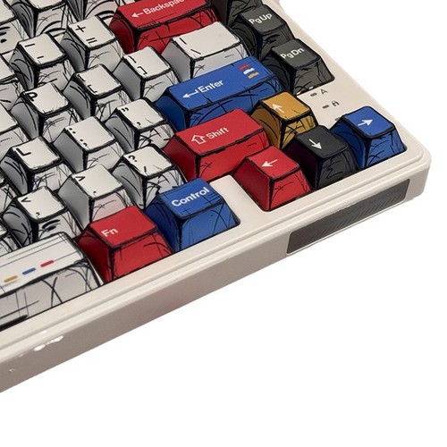 PBT Comic Style Keycaps Cherry Profile Complete Set 136 Keys Keycaps Suitable_S - Zdjęcie 9 z 15