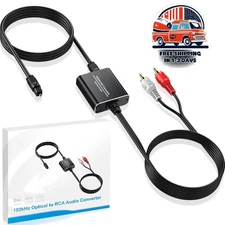 Adaptador Óptico Portátil A RCA De 7Ft De Largo Convertidor DAC 192kHz/24bit NEW