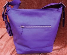 COACH LEGACY Purple Leather Handbag Purse Shoulder Bag Zip Duffle ~ 19889 NWOT