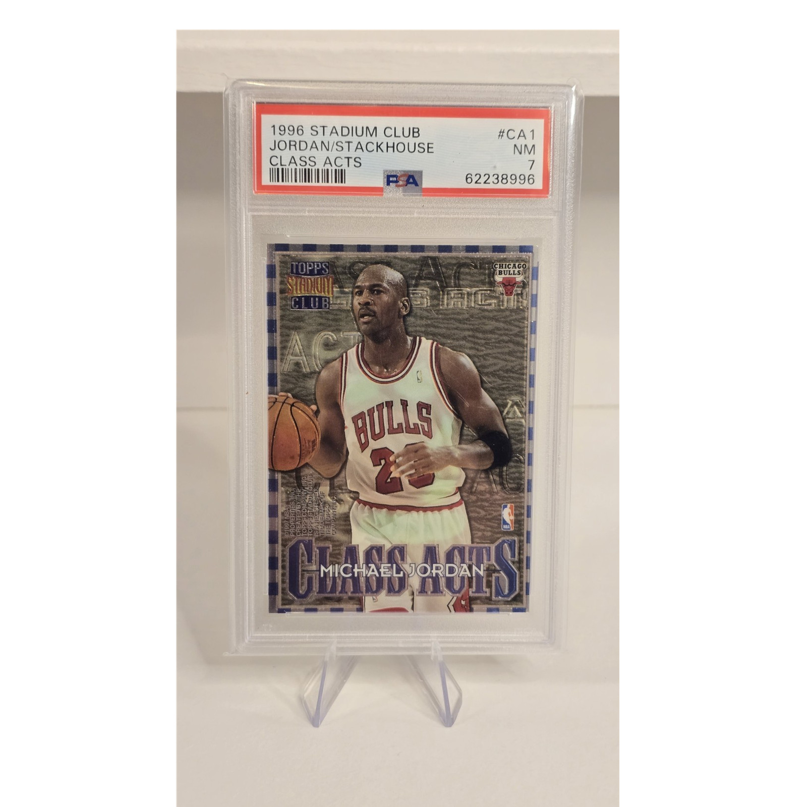 Michael Jordan & Jerry Stackhouse 1996 Stadium Club Class Acts PSA 7