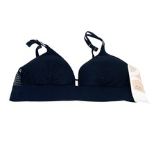 All.You. Lively Women's Black Striped Mesh Trim Bralette Size Large