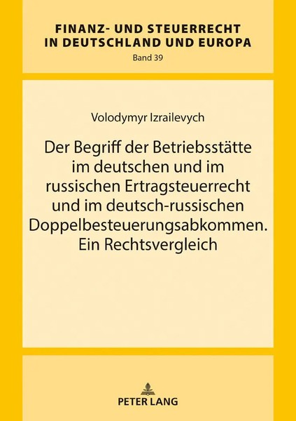 Volodymyr Izrailevych | der Begriff der BetriebsstäTte Im Deutschen Und Im...-image