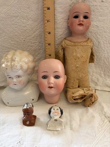 Antique Doll Part Lot of Five Pieces / Repair or Replace