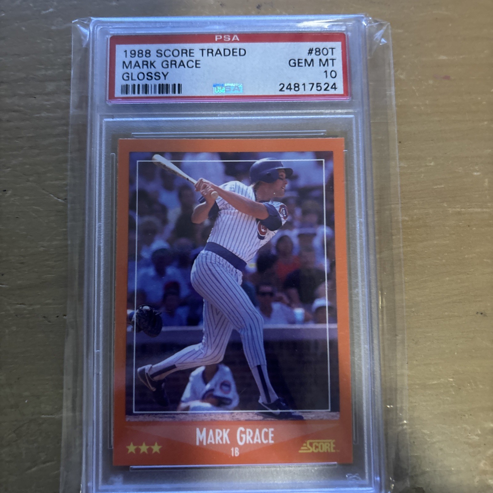 1988 Score Traded Glossy Mark Grace Rookie #80T PSA 10 Gem Mint