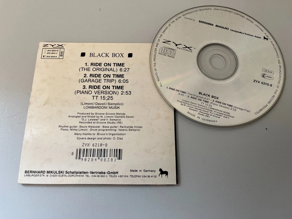 Black Box – Ride On Time - Maxi CD Single © 1989 - Bild 2 von 2