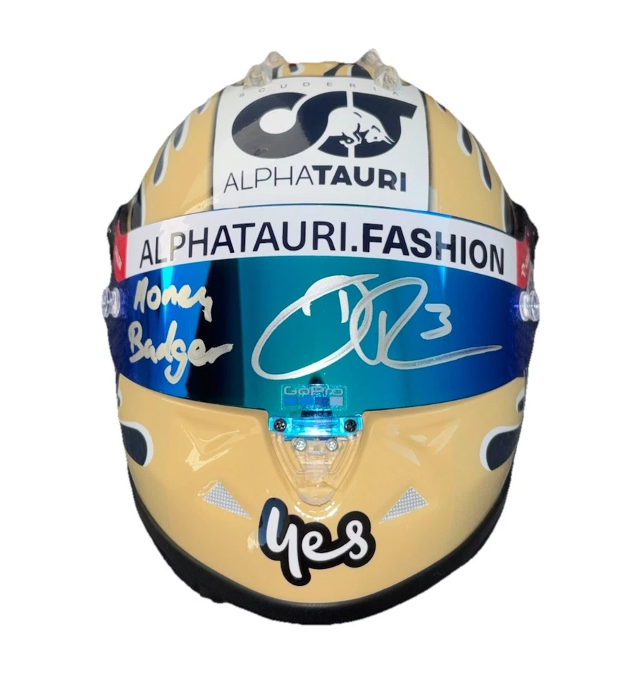 Daniel Ricciardo Signed 2023 F1 1:2 Mini Helmet Insc “HONEY BADGER” PSA AUTO #3 - Image 2 of 4