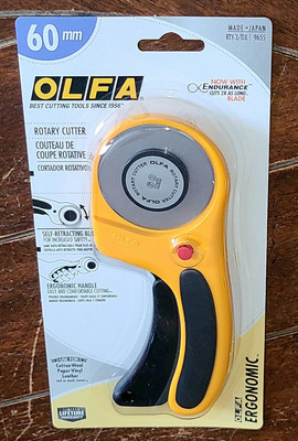 OLFA 60mm Rotary Cutter with Ergonomic Handle! Item #RTY-3/DX