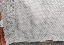 230cm Zara Home 100% Cotton Heavyweight Grey Throw With Intricate Edging