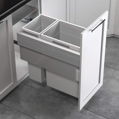 Hailo US Cargo 15 Pull-Out Waste Bin Sorter - 52L (37L+15L), Soft-Close, for 15''