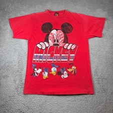 VTG Mickey Unlimited Disney Mickey Mouse Friends Red Tee Shirt 90s Vintage L/XL