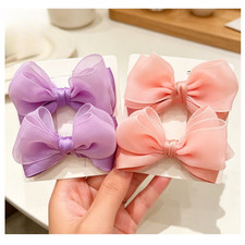 Handmade Butterfly Bow Hair Clips for Girls Ages 3-9 Lightweight Design