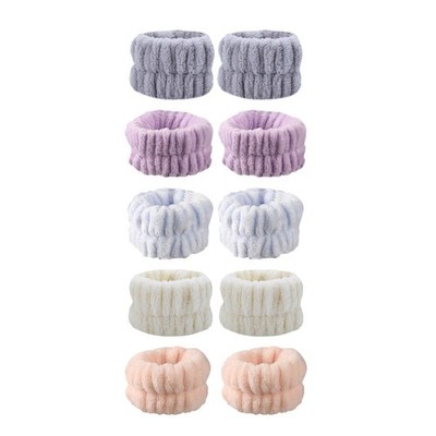 2Pcs Face Washing Wristbands Mikrofaser Handgelenk Handtücher Band Haarband,