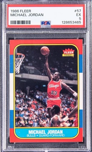 1986-87 Fleer - Michael Jordan #57 PSA 5 CHASER. 1/4 chance 25% chance