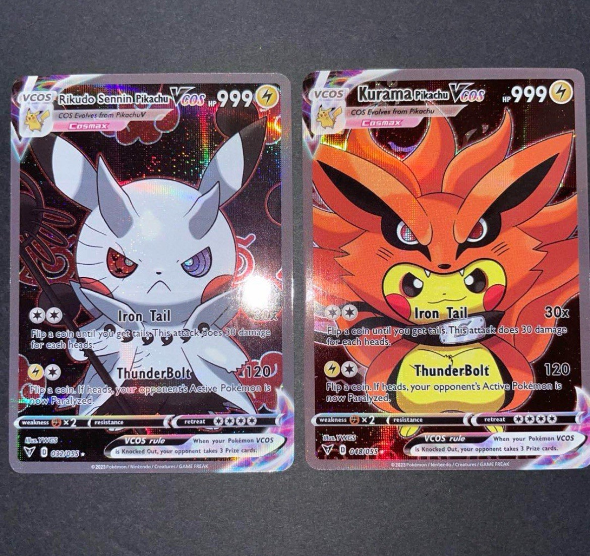 ポケモンカードゲーム Kurama Pikachu V & Rikudo Sennin Pikachu 2x Custom Pikachu Vcos Pokémon Cards - Rikudo Sennin