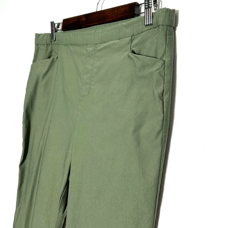 Брюки Susan Graver женские размер 16P оливково-зеленые без застежек эластичные карманы - Изображение 3 из 4