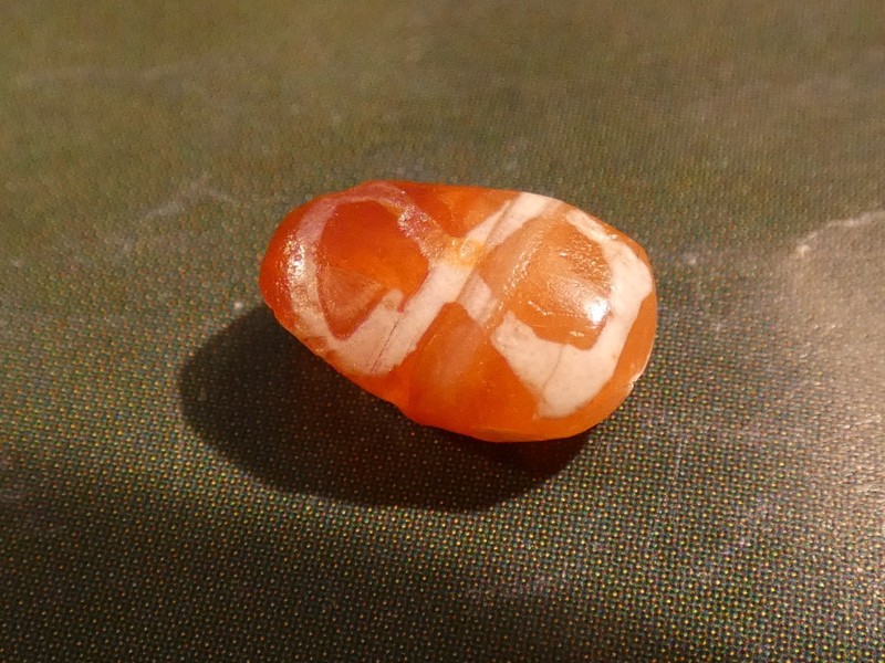 ANCIENT PYU KUSHAN LINE DECORATED TOGGLE SHAPED 4 EYE-INFINITY BEAD 9.5-6.2-4.2