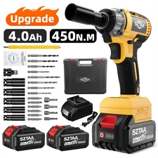 SZTAA Cordless Impact Wrench, 450N High Torque | 21V Impact Gun Home Car Tires