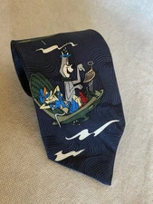 Vtg HANNA-BARBERA Dark Blue The Jetsons George Astro Silk Neck Tie 57.5" x 4"