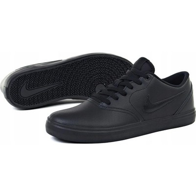 Nike SB Check Solar Black Leather Skateboarding Shoes - Mens Size 8.5 - NEW