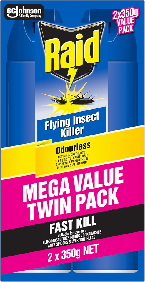 Bug Control Spray Flying Insect Spray Indoor Pest Control, Odourless, 350G X 2 ...