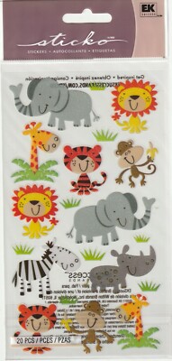 sticko-flat-stickers-baby-zoo-cuties-wild-animal-theme-89748-fast-free