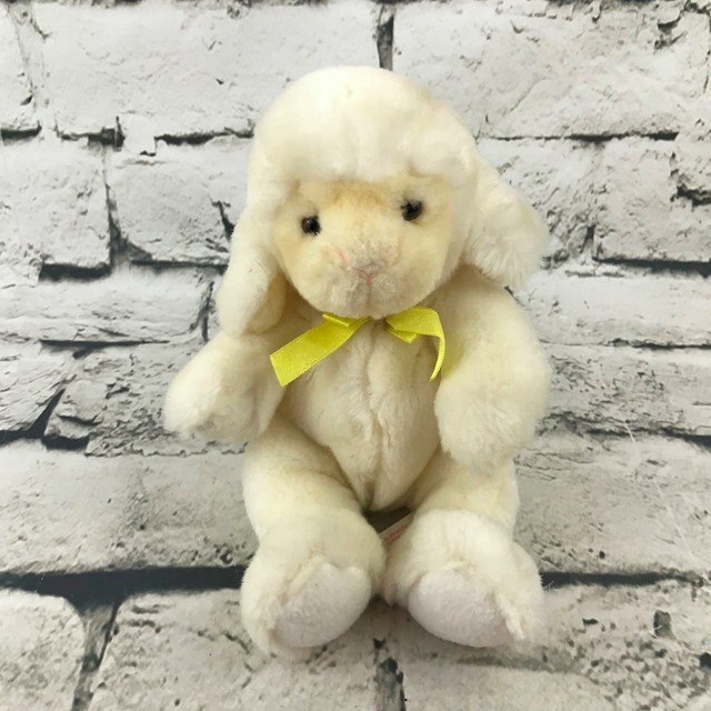 Russ Plus Lamb Plush Cream Sitting Stuffed Animal Cuddle Comfort Soft