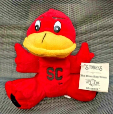 Shoney's ''Cocky'' University of South Carolina Maskottchen Sitzsack Spielzeug ~ 1997 LE 
